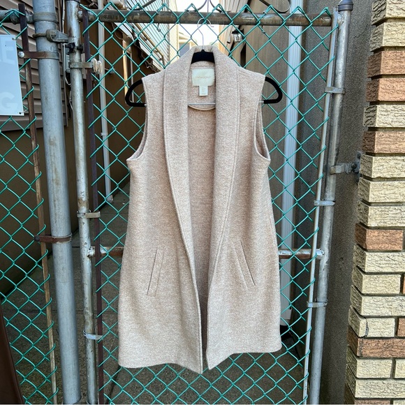 Cynthia Rowley Longline Open Front Wool Vest S - Picture 12 of 13